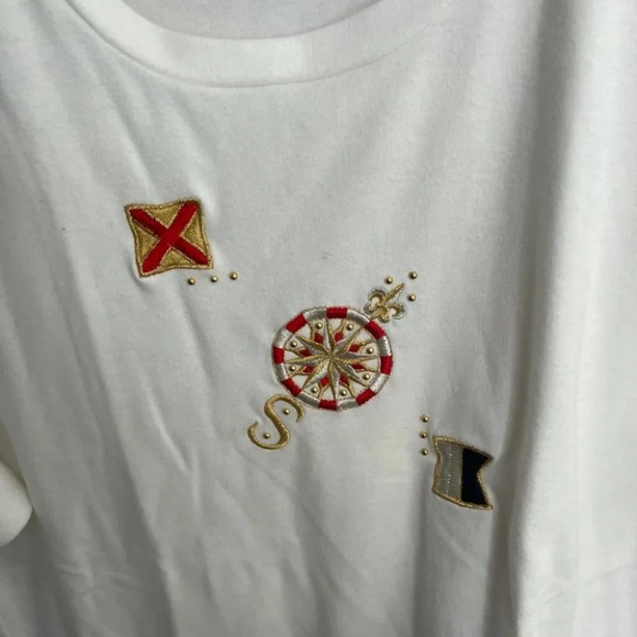 Vintage white tee shirt nautical large - Picture 6 of 10